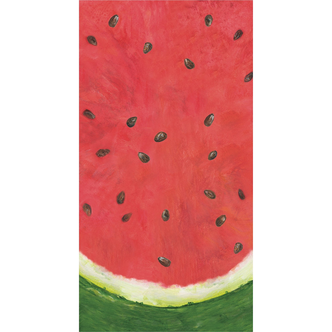 Illustration of a watermelon slice with a red rind, green rind, and yellow flesh.