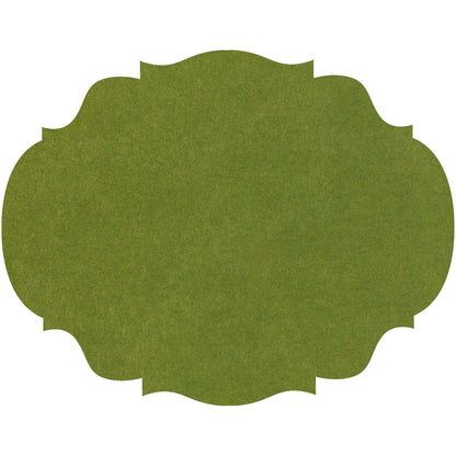 14&quot; x 18&quot; Die-cut green french frame placemat on white background.