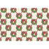 Holiday Wreath Lattice Placemat by Hester & Cook featuring a lattice design of holiday wreaths with red bows on a cream background.