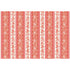 Red Burleigh Stripe Placemat featuring red stripes with the Burleigh Calico design and Regal Peacock design in the white stripes.