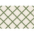An illustration of laurel green leaf garlands forming a diagonal lattice grid on a cream background.