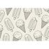 Pattern of ice cream cones and popsicles in black on a beige background.