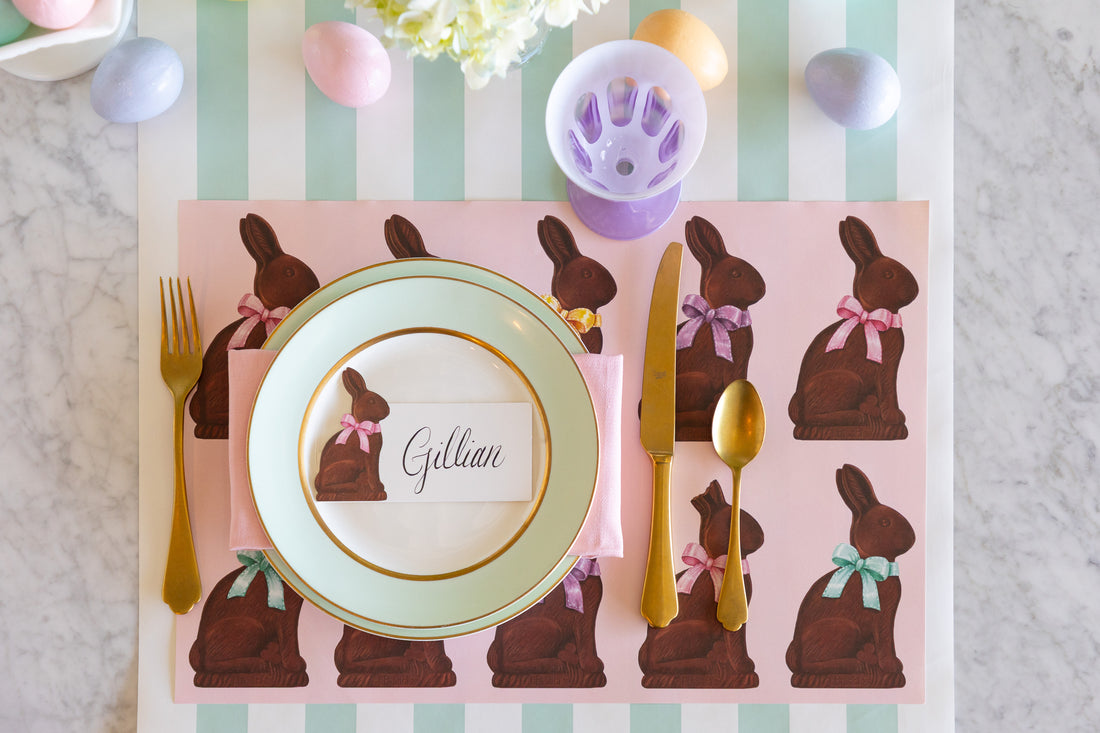 Easter-themed place setting with Hershey&
