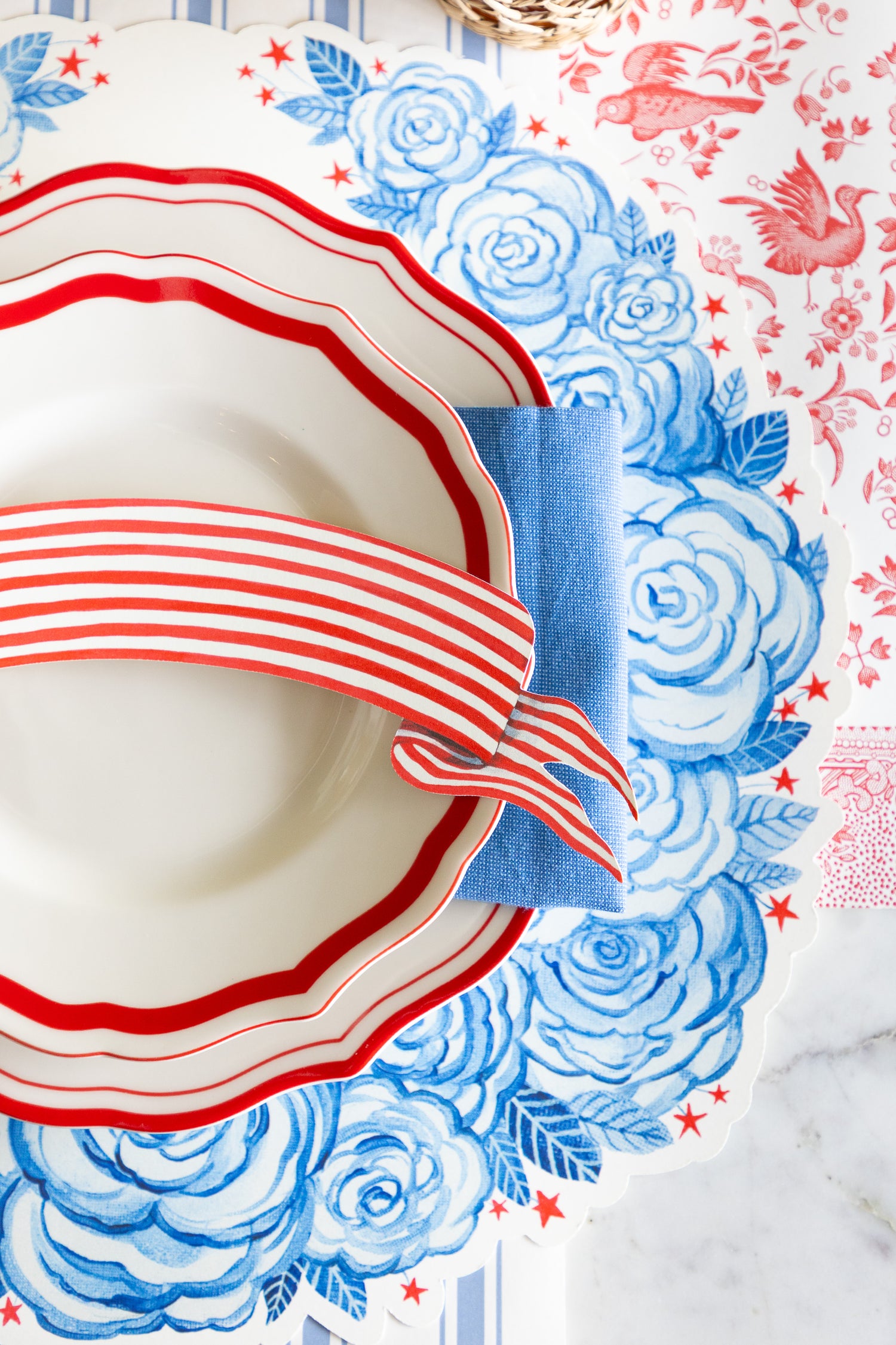 Die-cut American Floral Wreath Placemat