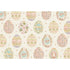 Patterned placemat with Easter eggs and birds on a beige background.