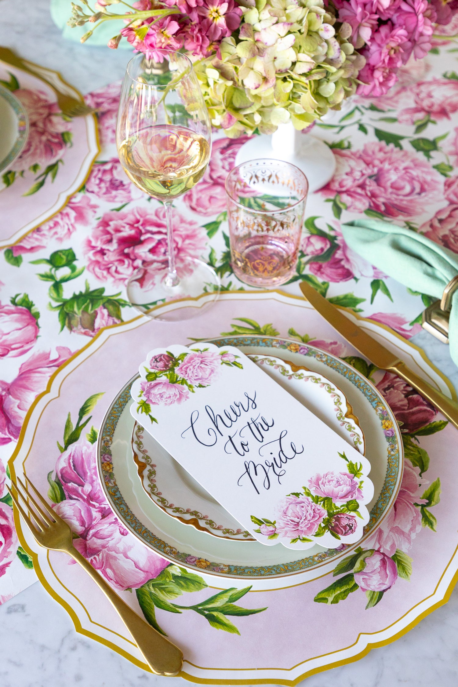 Peony Table Card