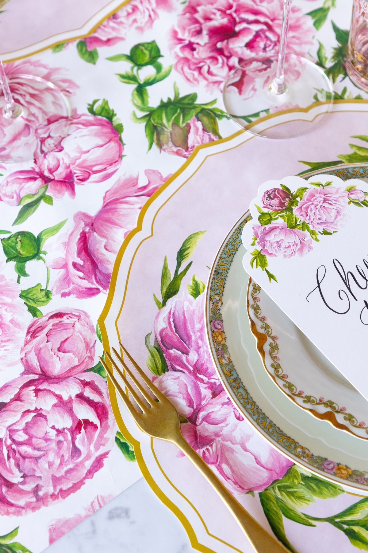 Peonies in Bloom Table Runner