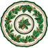 Die-cut Holiday Holly China Placemat featuring artwork of a wreath of holly with red berries. 
