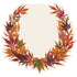 Wreath made of autumn leaves on a white background.