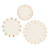 A group of Happy Birthday Serving Papers by Hester & Cook, round white paper plates with text, perfect for serving papers or creating charcuterie spreads.