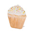 A life-sized Hester & Cook Cupcake Place Card with sprinkles on a white background.