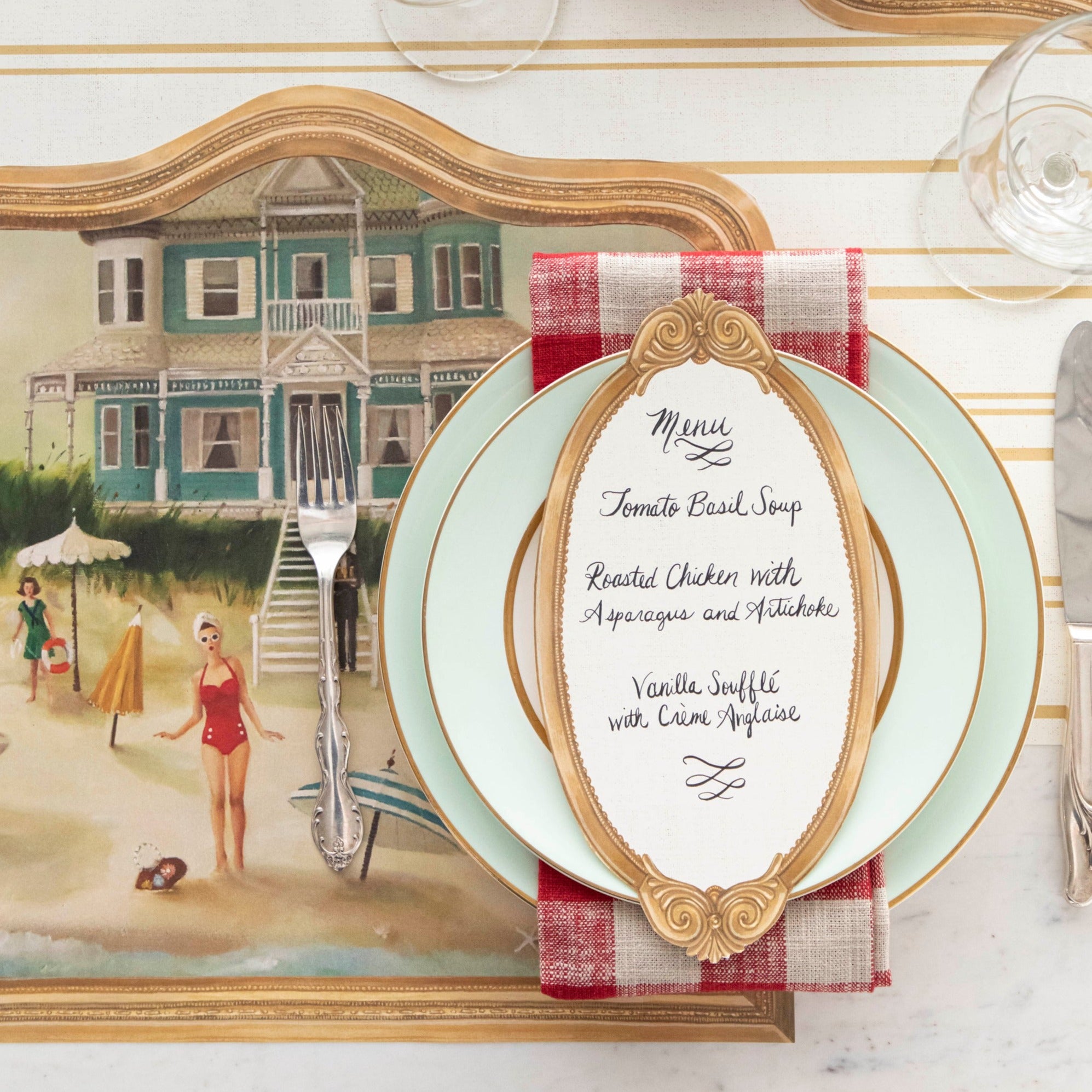 Antique Gold Frame Table Card