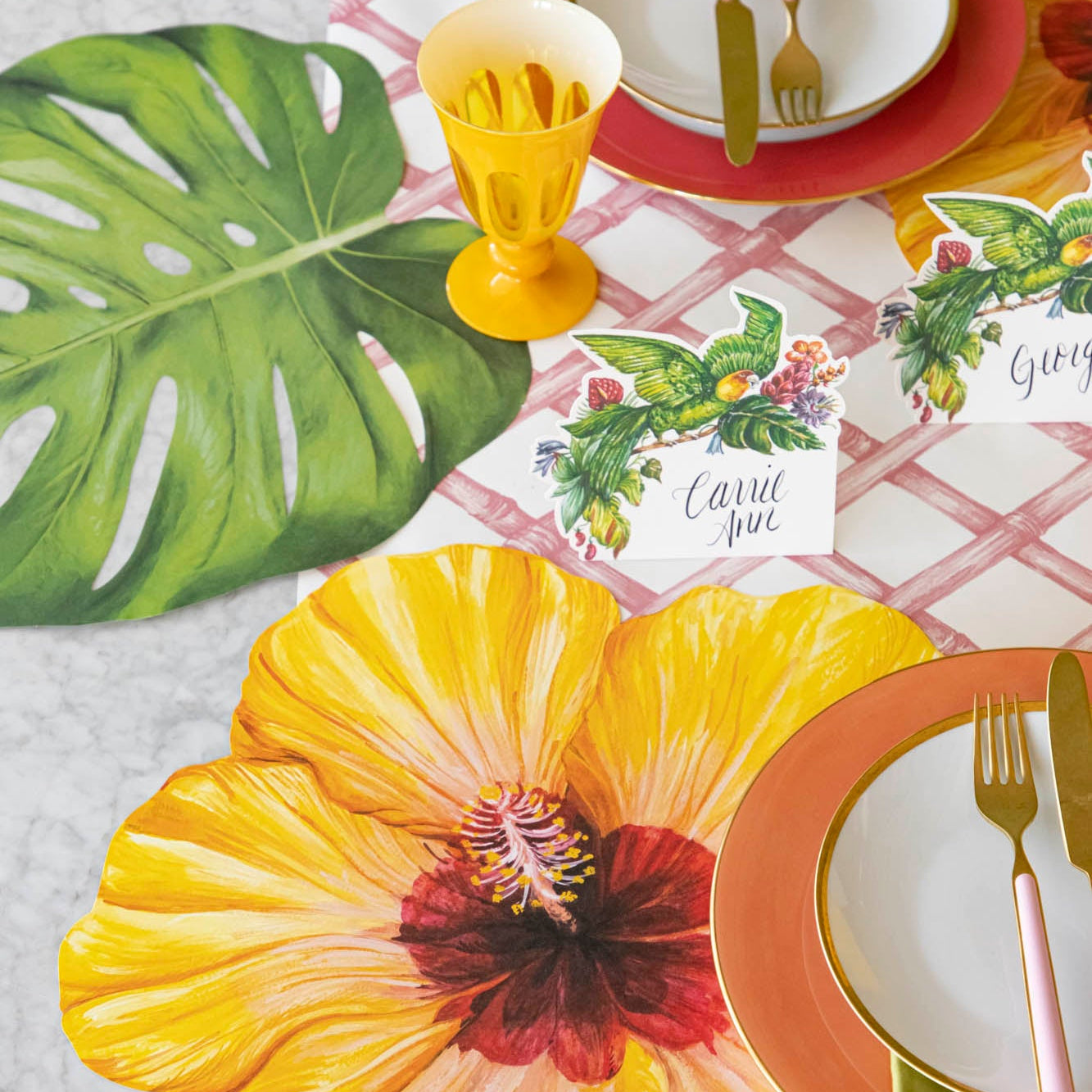 cut monstera leaf Die-cut Monstera Leaf Placemat – Hester & Cook