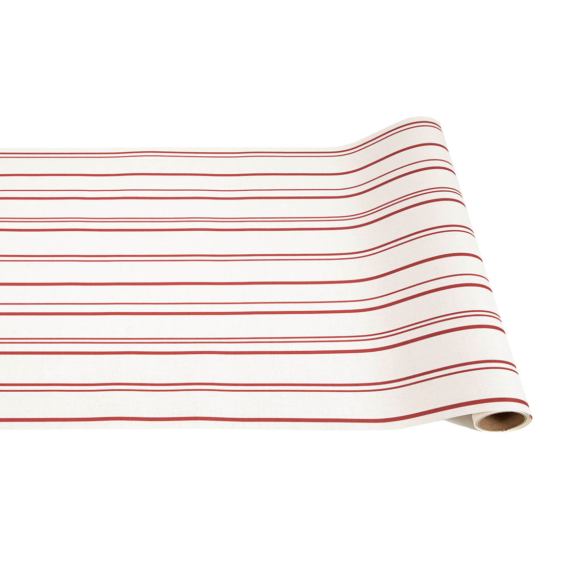 The Antique Red Stripe Runner partly unrolled against a white background.