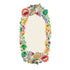 A hand-painted colorful floral design on a white Bountiful Frame Table Accent by Hester & Cook.