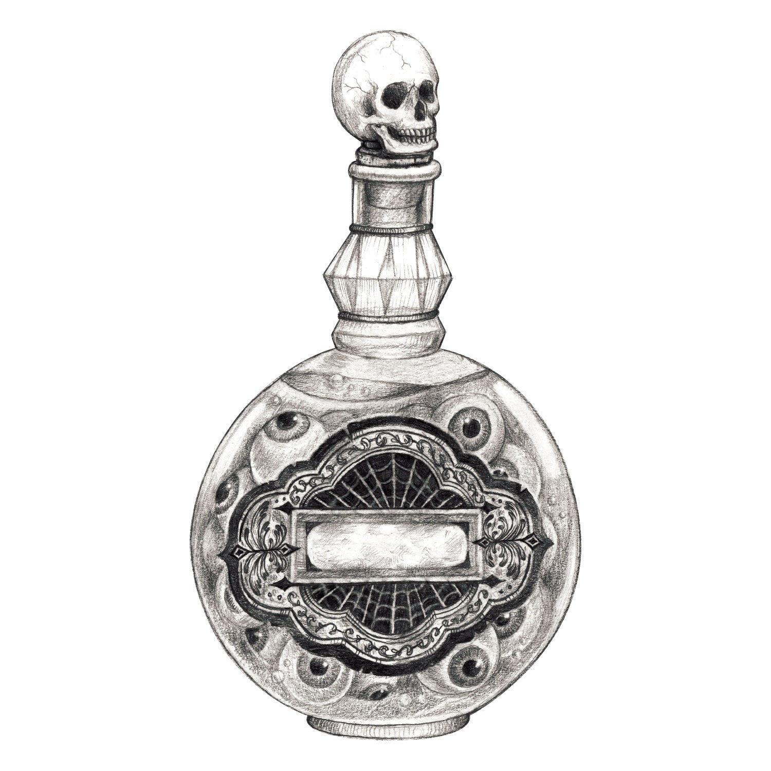 A Halloween-themed Poison Bottle Table Accent featuring a poison bottle with a skull on it by Hester &amp; Cook.