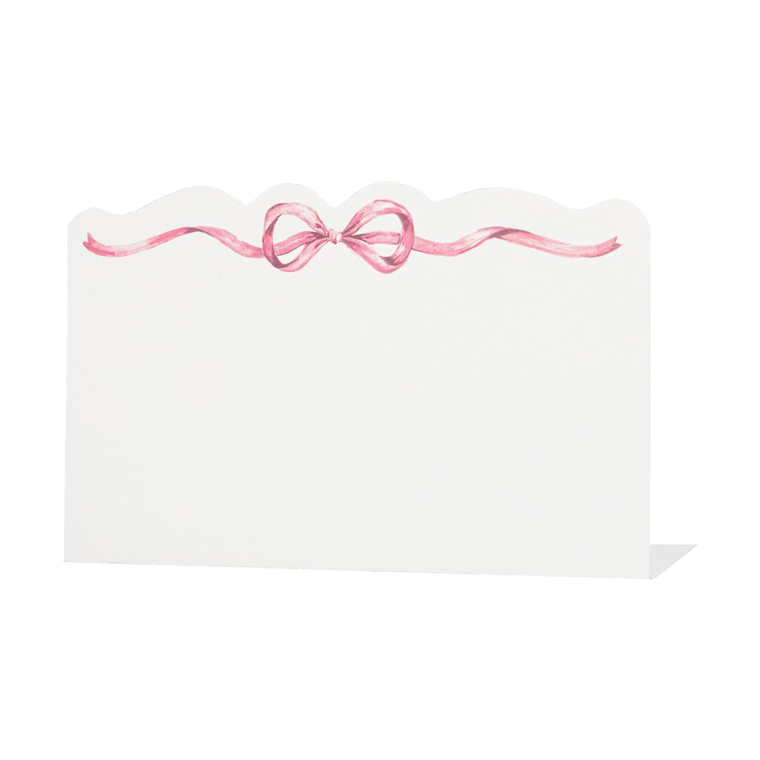 A Pink Bow Place Card by Hester &amp; Cook, perfect for adding a touch of loveliness to tables and buffets.