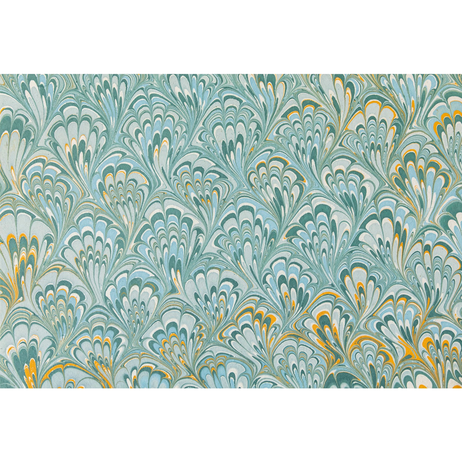 Blue &amp; Gold Peacock Marbled Placemat
