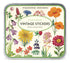 Wildflowers  5.25" x 4.75" tin containing a curated collection of vintage-inspired stickers featuring images from the Cavallini archives.