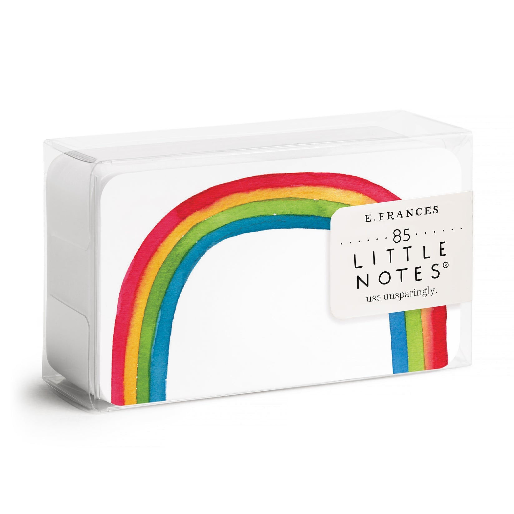 Pack of E. Frances Little Notes with a rainbow design on a white background.
