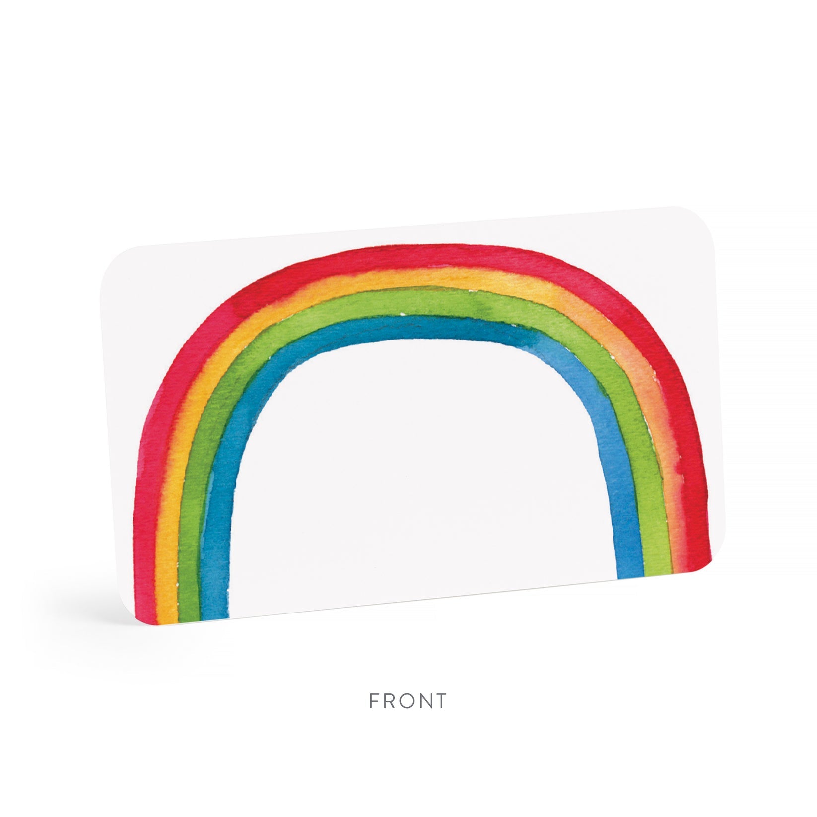 Colorful rainbow design on a white background.