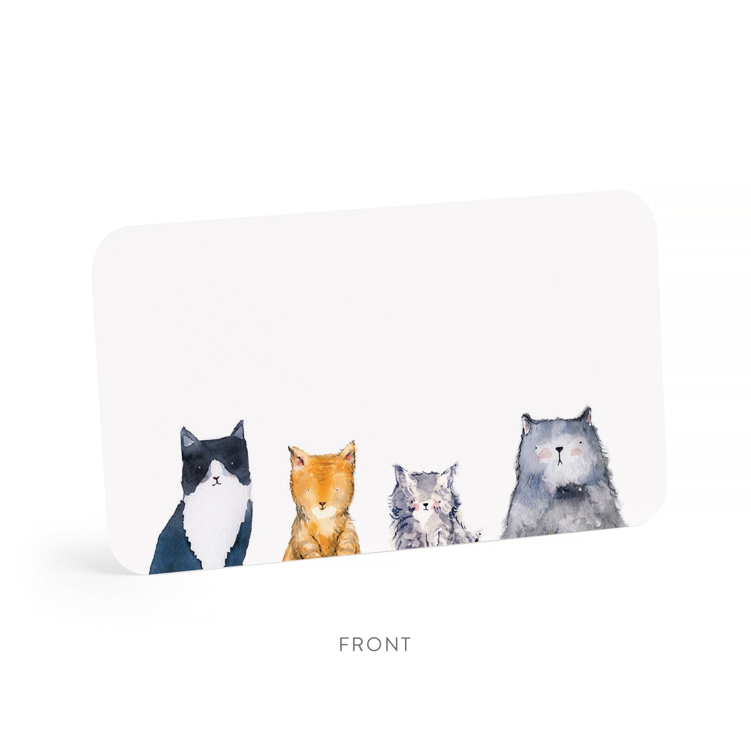 Four cat illustrations on a white background.