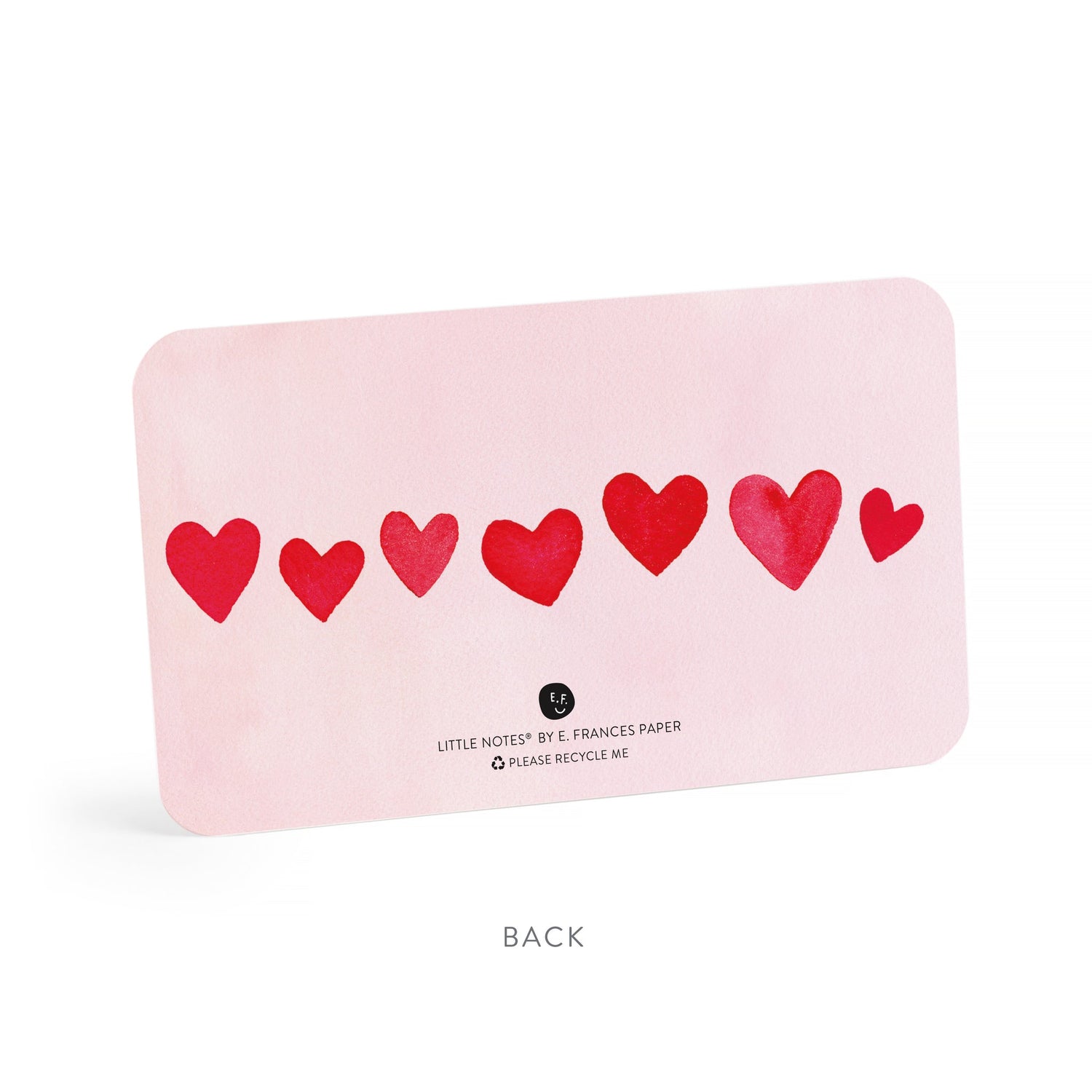 Pink Little Notes with red hearts and &