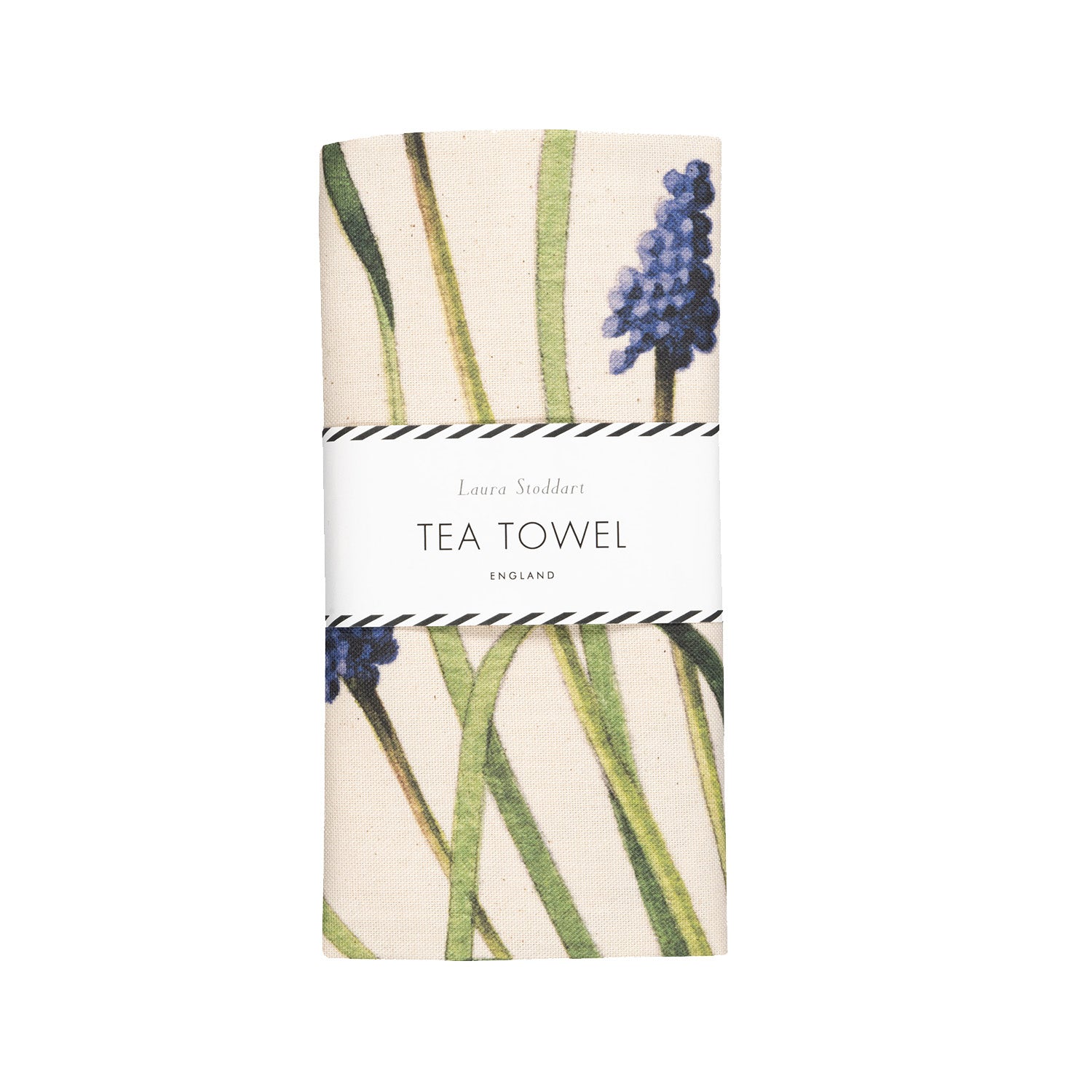 Tea towel with floral design and &