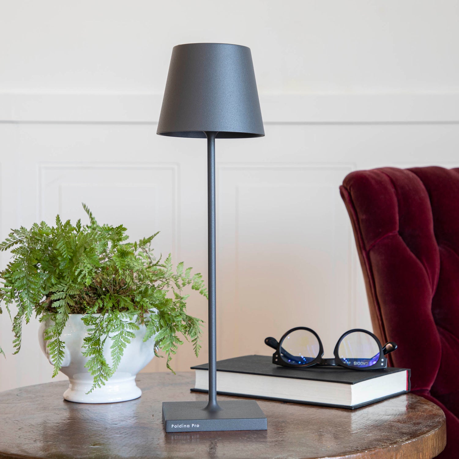 Dark Grey Cordless Lamp – Hester Cook - Main Image