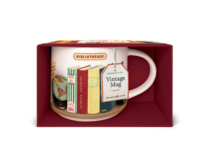 5.5&quot; x 7.6&quot; ceramic mug packaged in a decorative box with library book design.