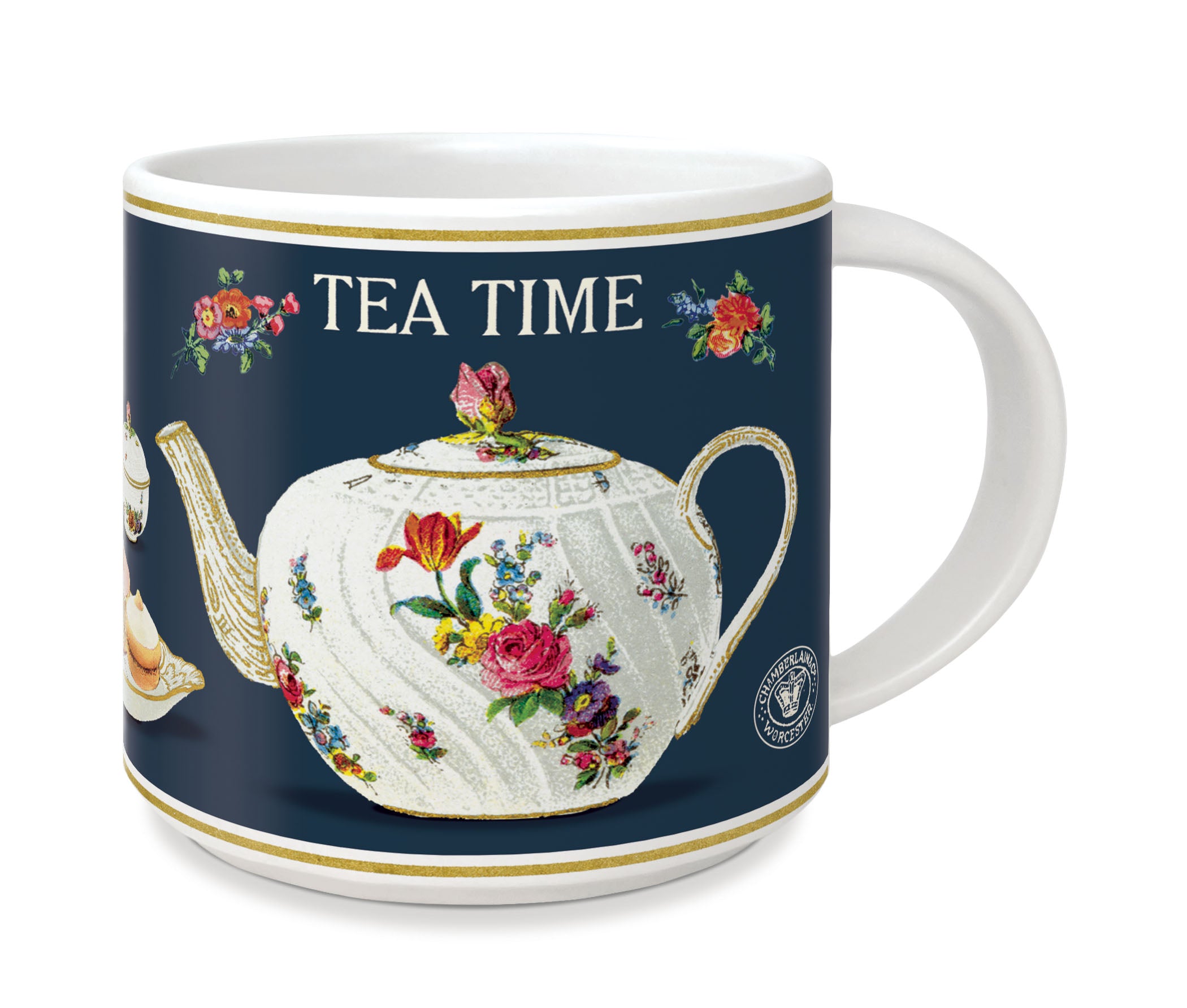 Mug with floral teapot design and &
