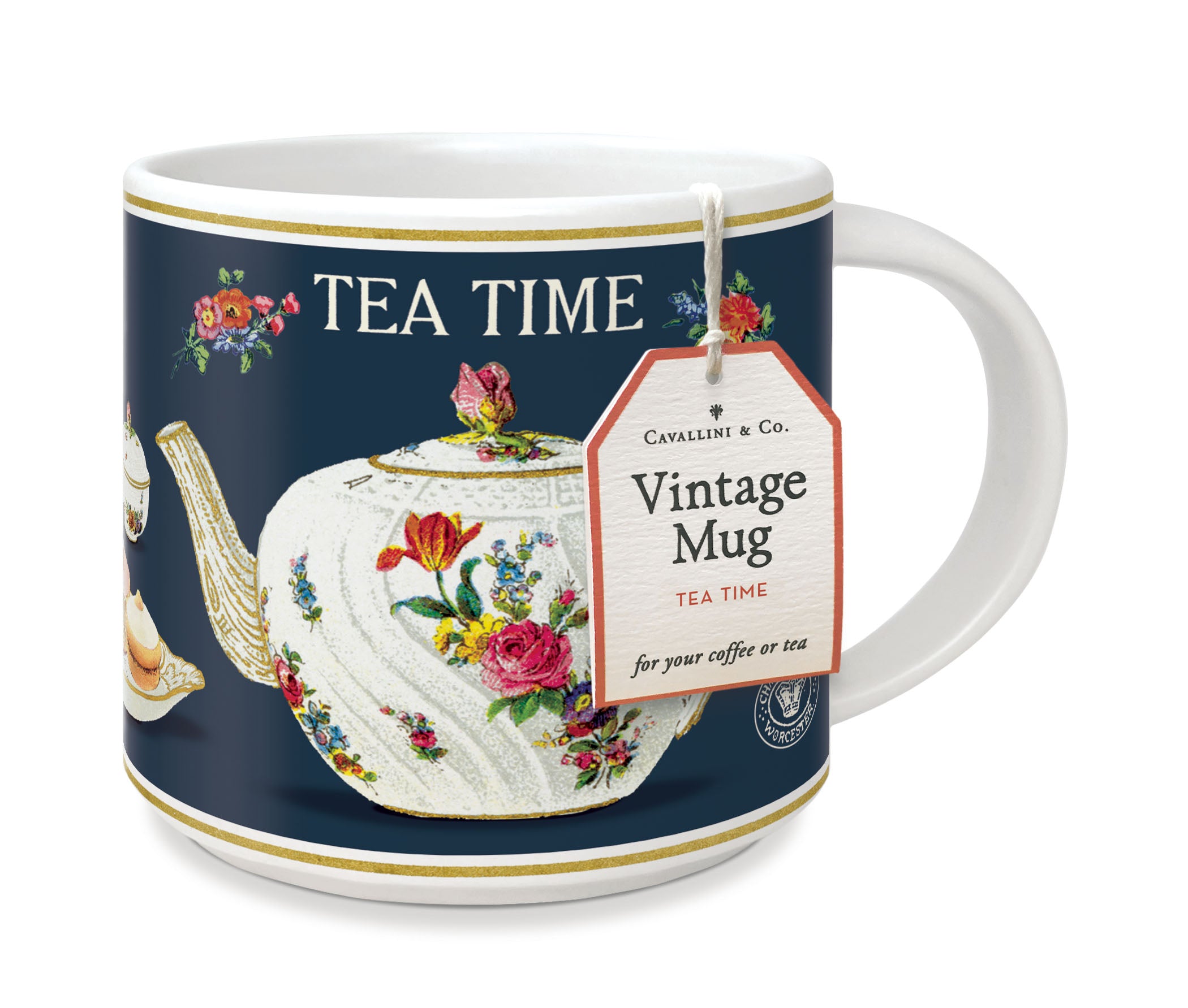 Tea Time Mug with floral teapot design and &