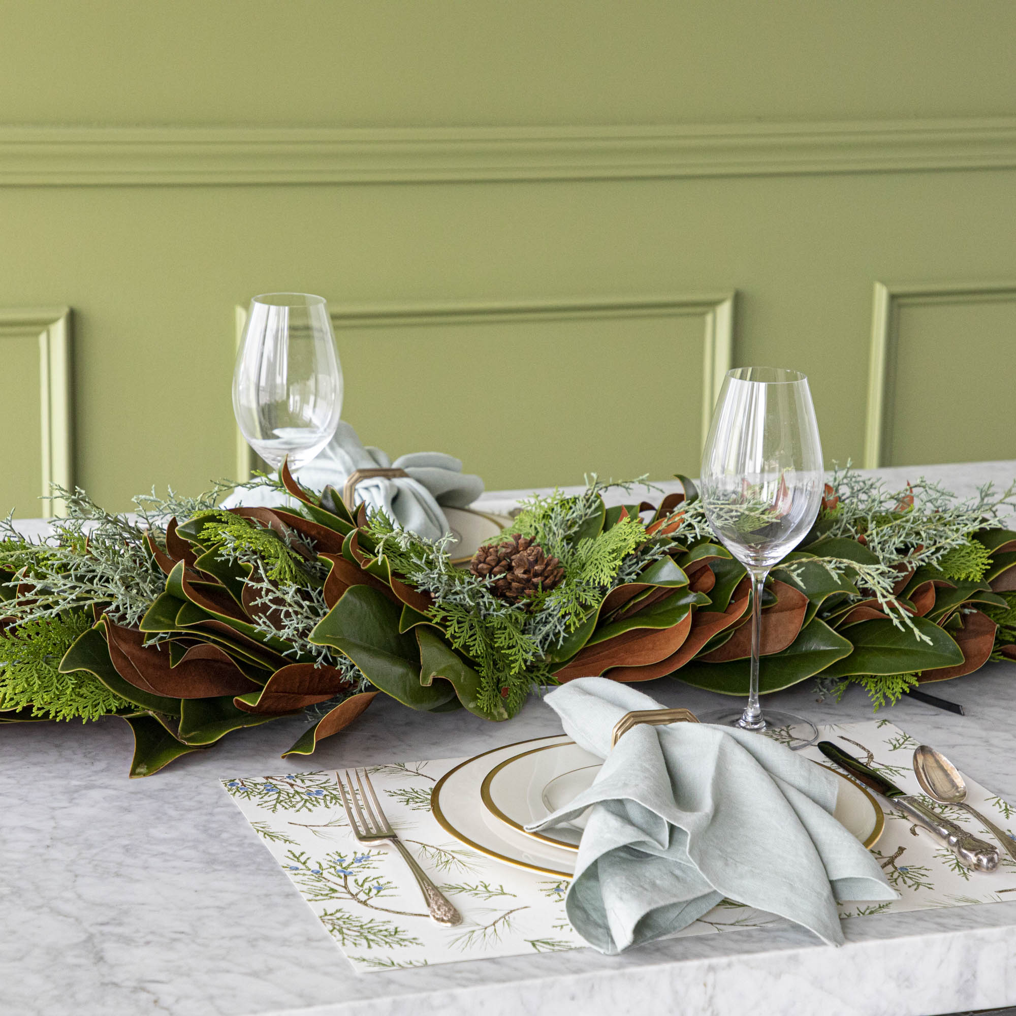 fresh bunches centerpiece styled on a tabletop