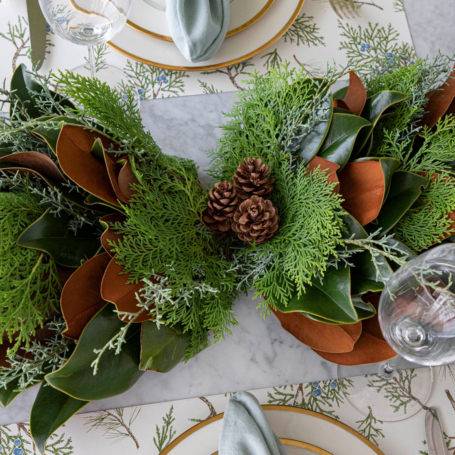 fresh bunches centerpiece styled on a table 