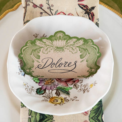 Moss Fable Toile Place Card