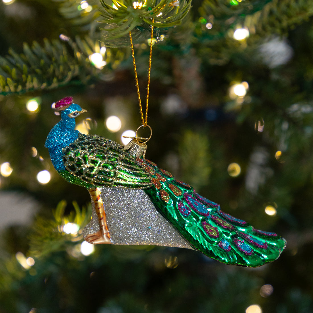 Glass Peacock Ornament