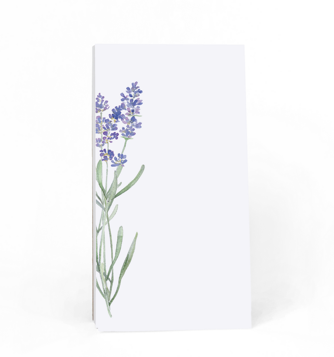 Notepad with image of lavender flowers on the left side