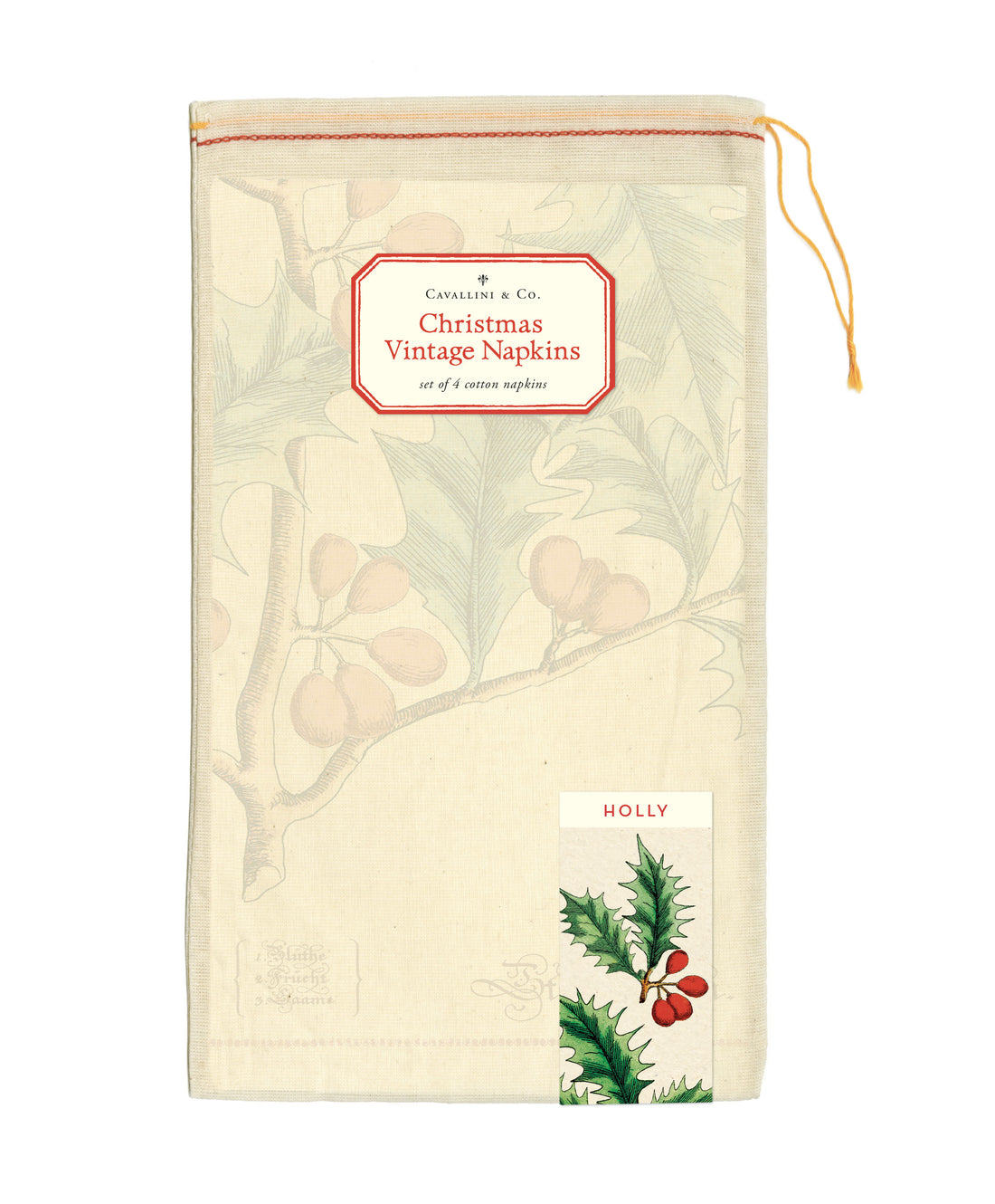 Holly Napkins, Set of Four