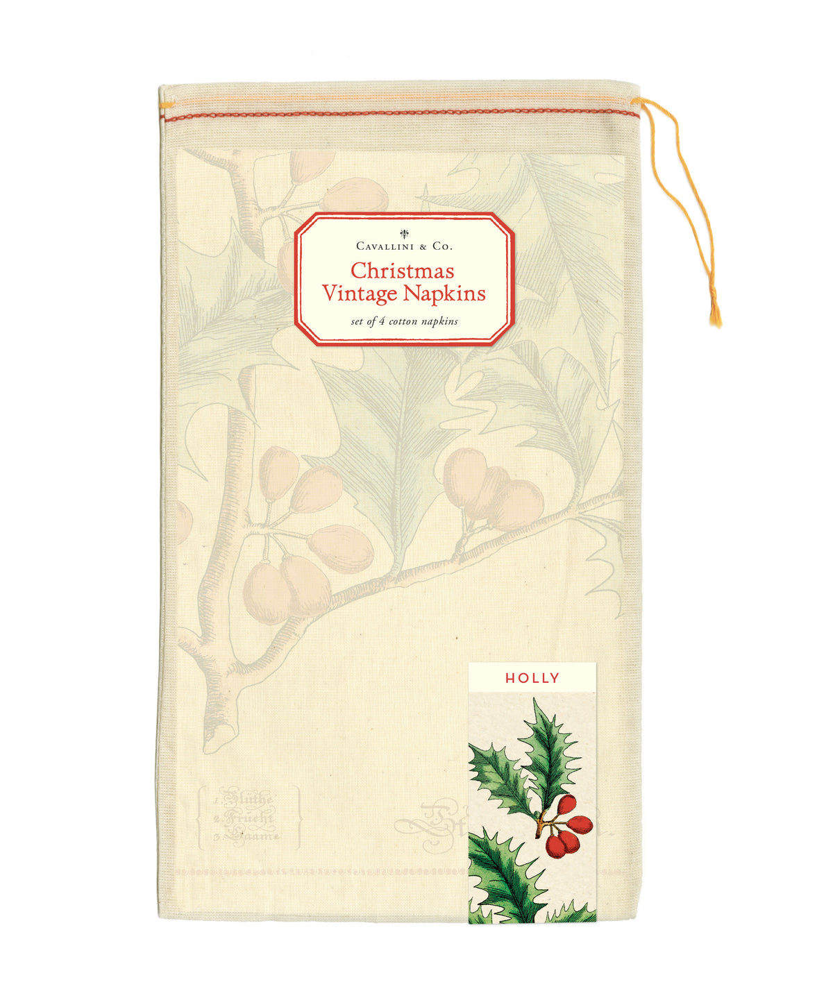 Holly Napkins, Set of Four