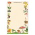 A Cavallini Papers & Co Mushrooms Notepad adorned with a variety of mushrooms.