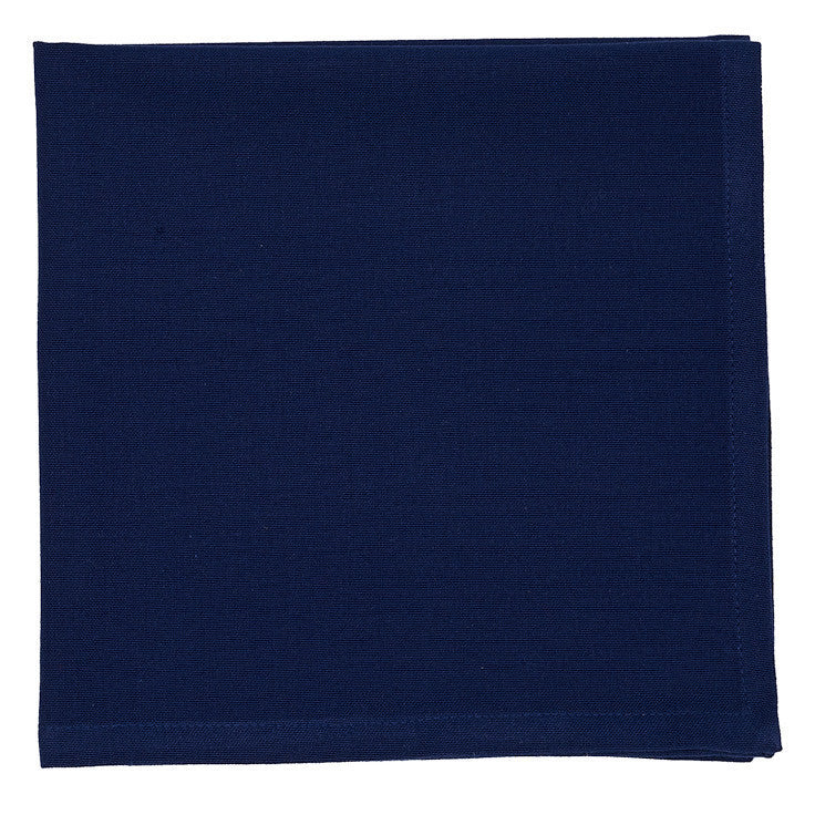 Navy blue fabric square on a white background.