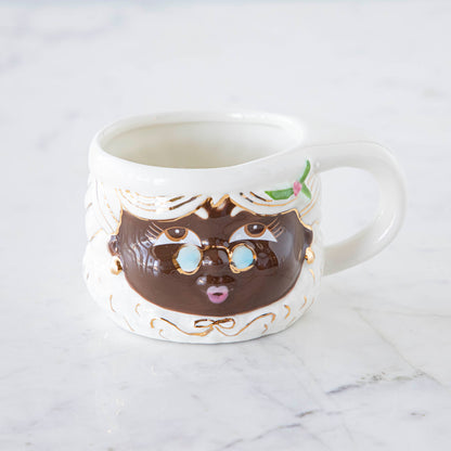 Dark Brown Mrs. Papa Noel Mug