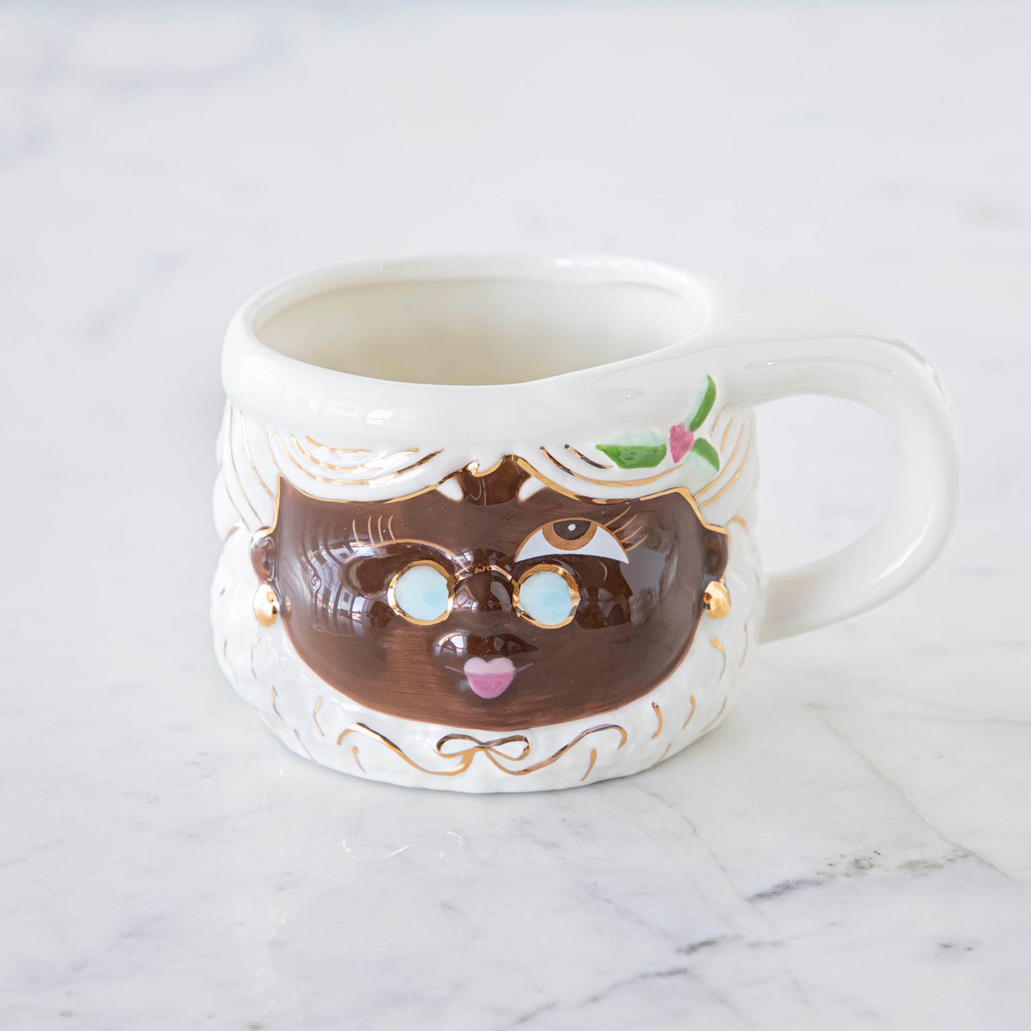 Dark Brown Mrs. Papa Noel Mug