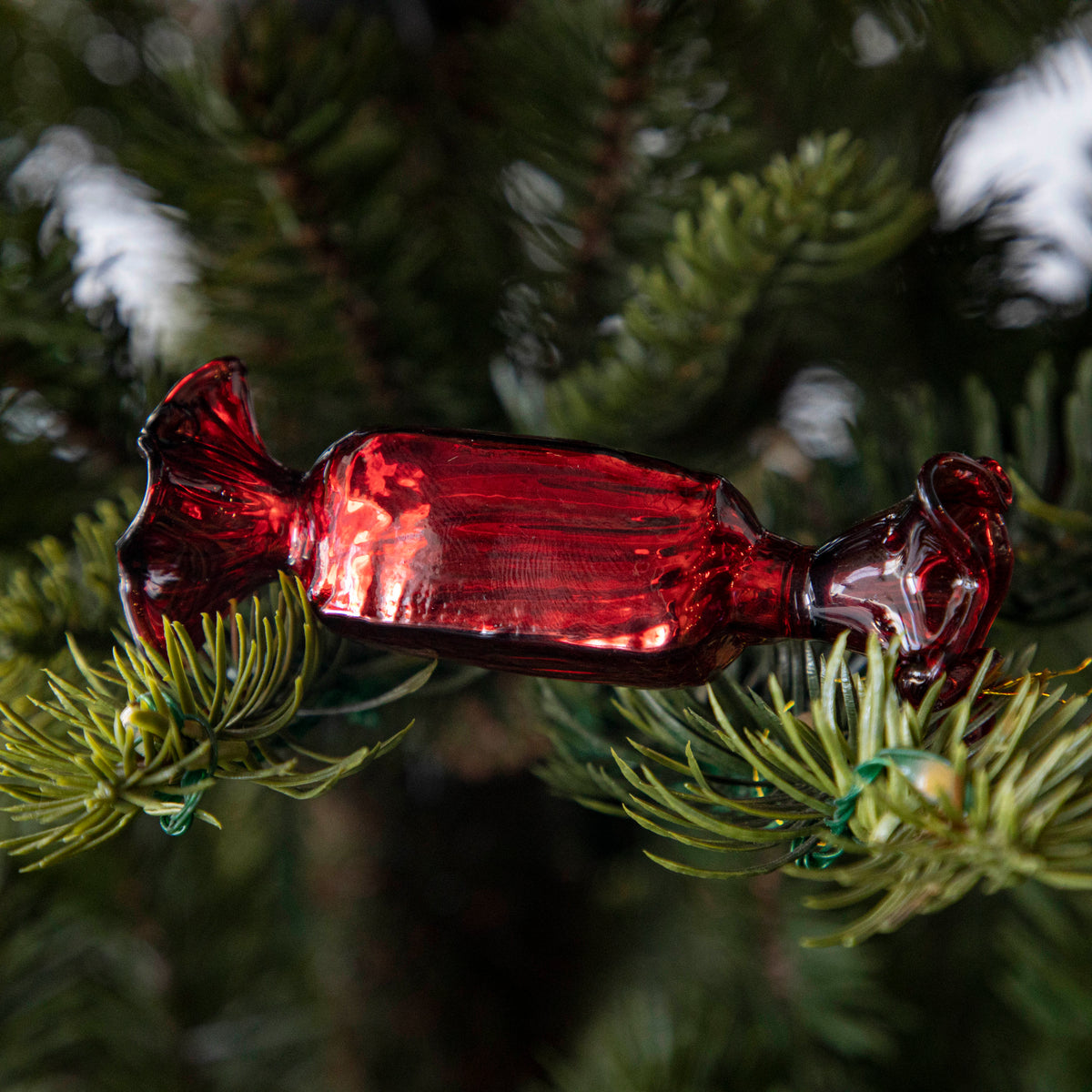 Glass Red Candy Ornament