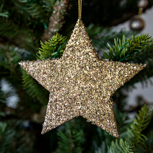 Glitter Star with Ice Gold Ornament