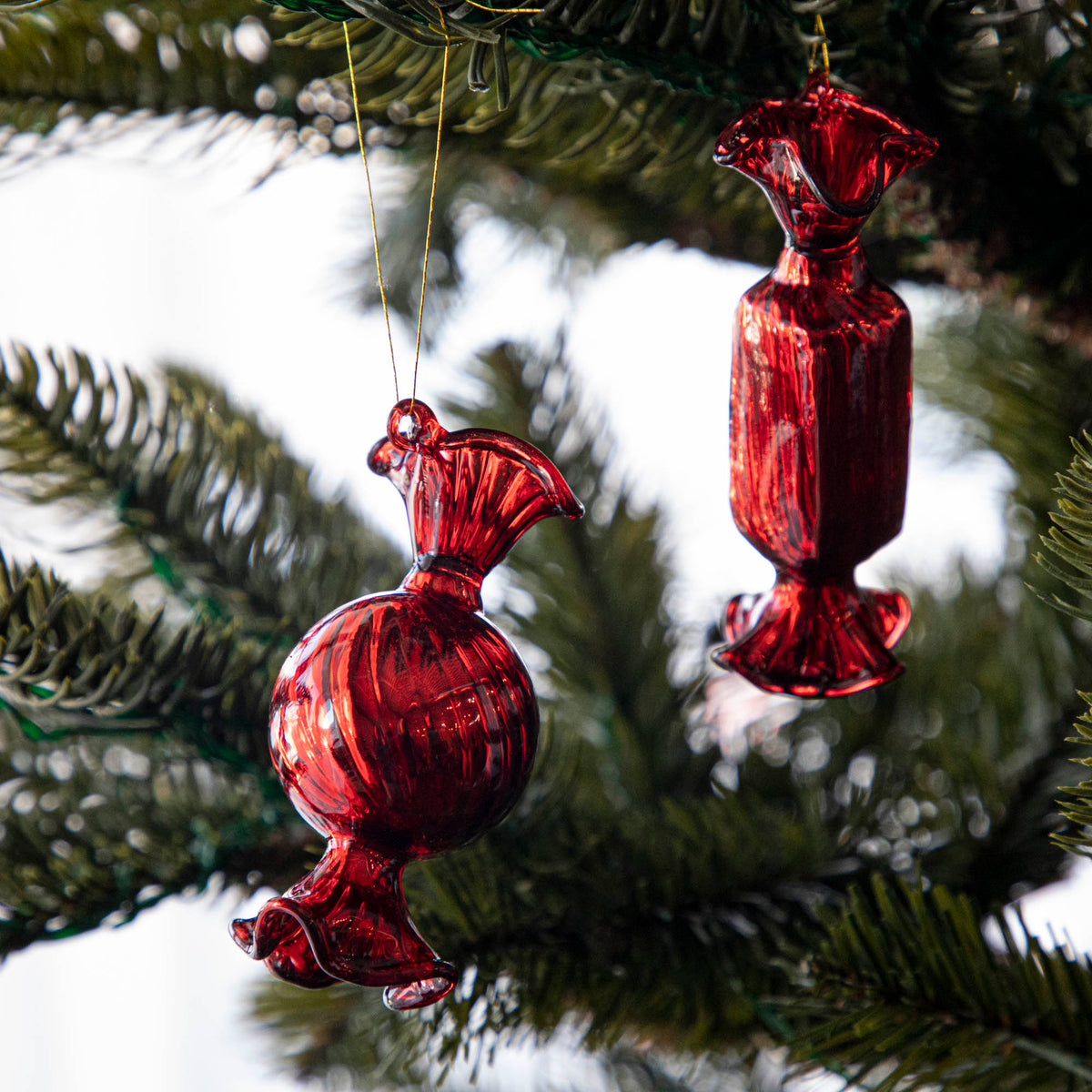 Glass Red Candy Ornament