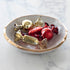 Bowl with Red and Gold Candy Shaped Ornaments in it