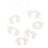 String of white angel-shaped paper figures on a white background
