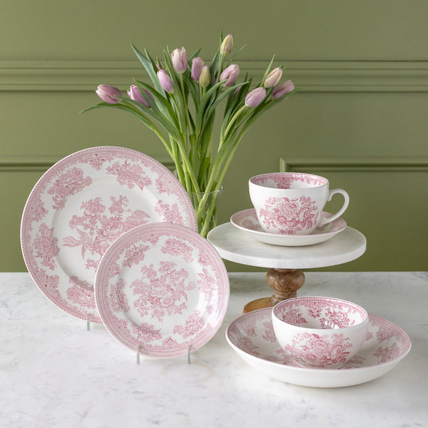 Pink Asiatic Pheasants Plate 約22.5センチ 4枚 Burleigh Set of 4 Pink Asiatic Pheasant Plates (25cm