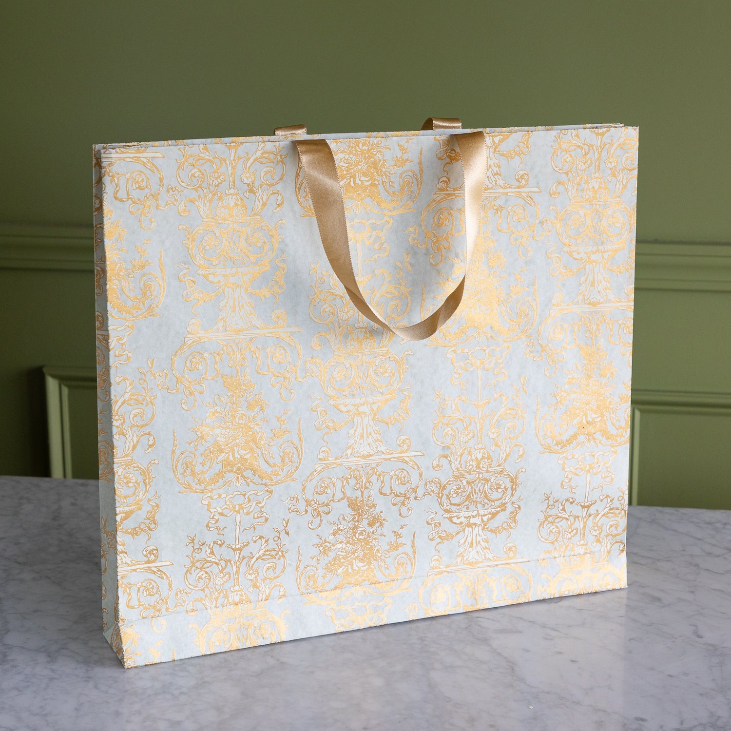 Gilded Scroll Shopping Bag